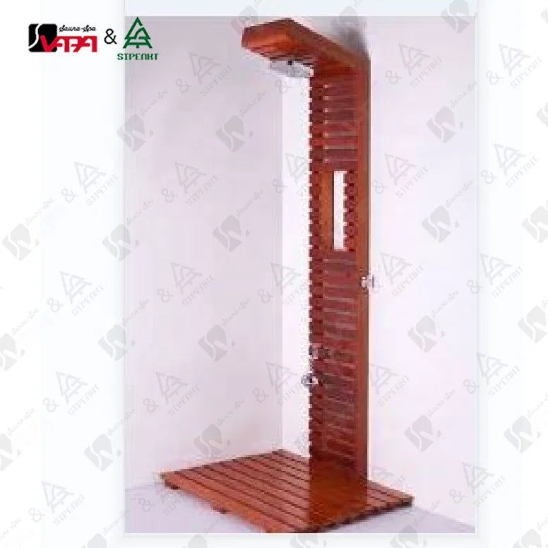 Custom Outdoor Shower Column with Sauna Alder Alfresco Outdoor Living Australia