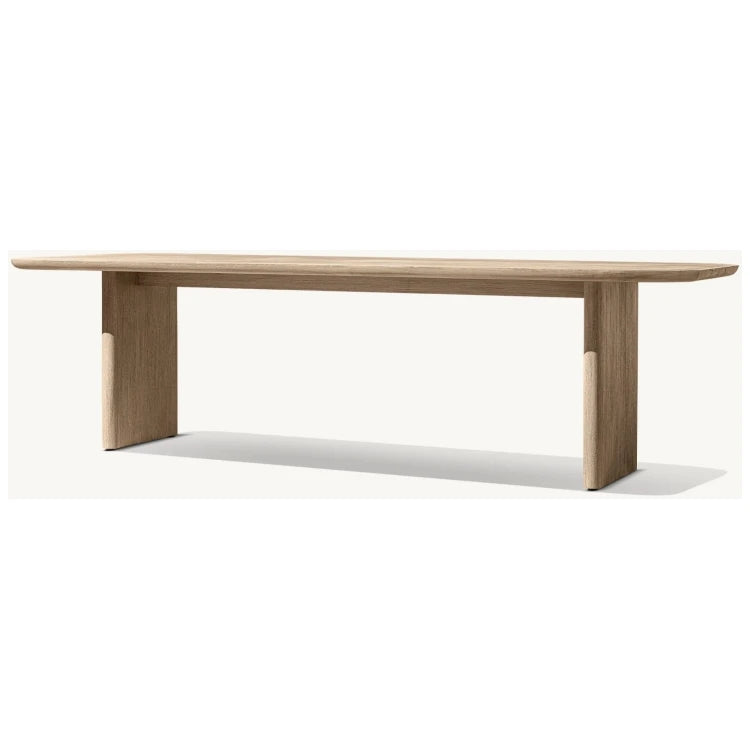 Teak Outdoor Dining Table Rectangle Curved Edge Alfresco Outdoor Living Australia