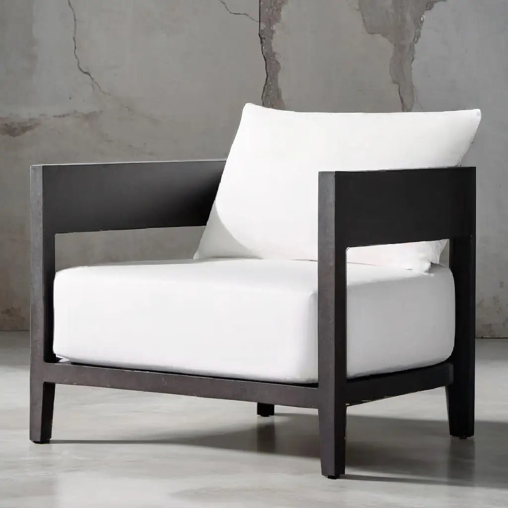 Modern Outdoor Garden Sofa Set Teak Aluminum Weather Resistant Lounge