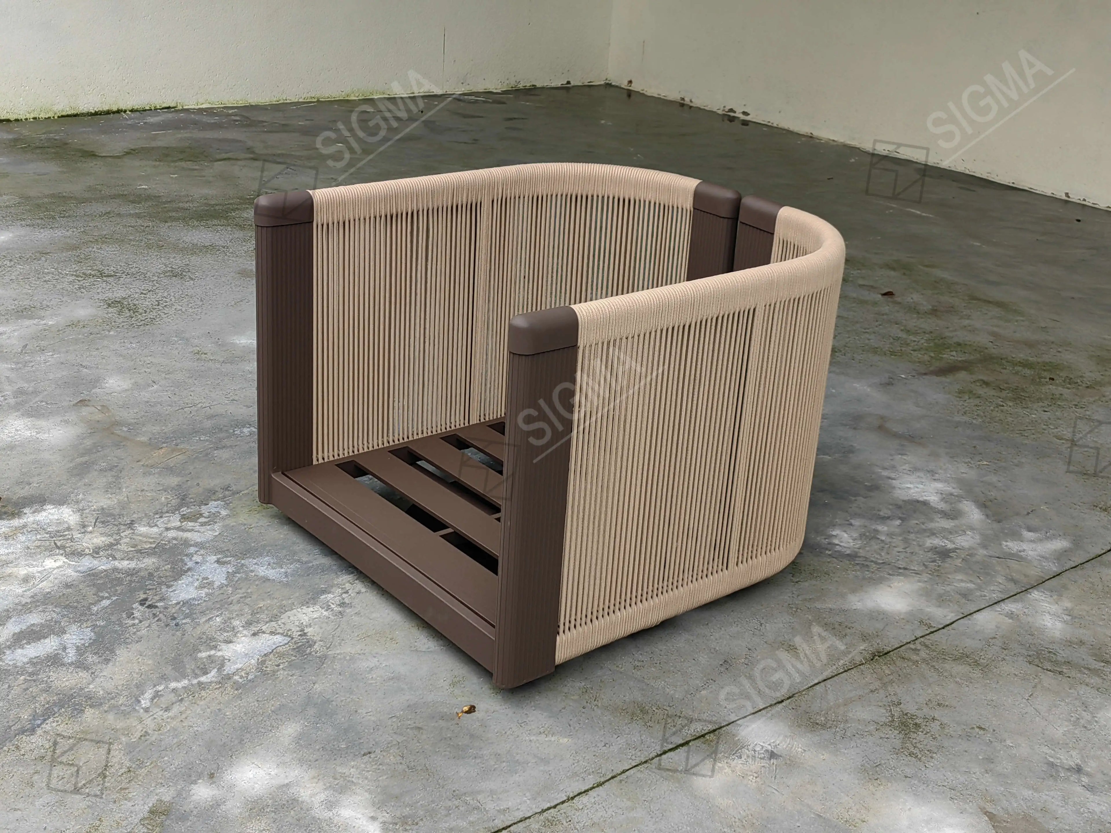 Custom Outdoor Furniture Woven Rope Chair Contemporary Alfresco Outdoor Living