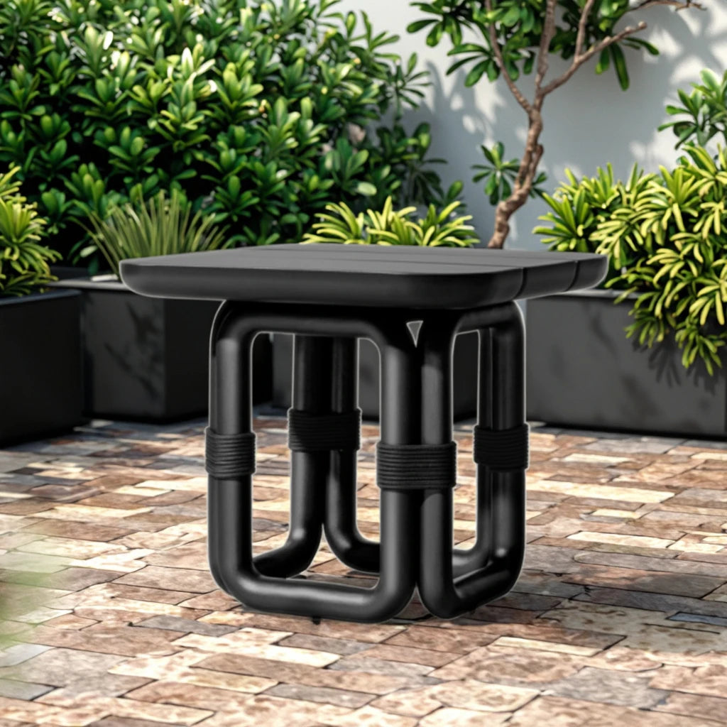 Handwoven Outdoor Side Table Aluminium Alfresco Outdoor Living Australia