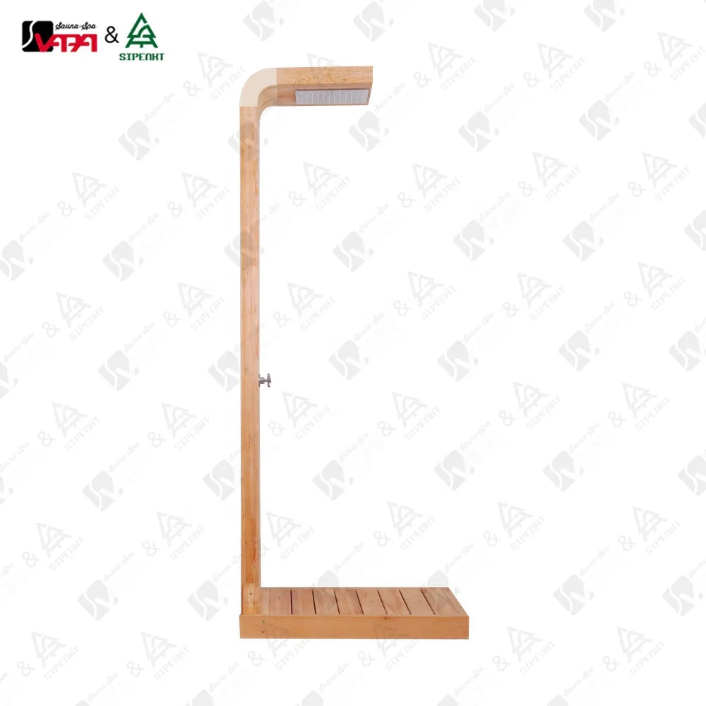 Aspen Timber Outdoor Shower Column Modern Sculptural Alfresco Outdoor Living Australia