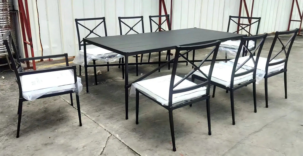 Outdoor Dining Set Cross Back Contemporary Alfresco Outdoor Living Australia