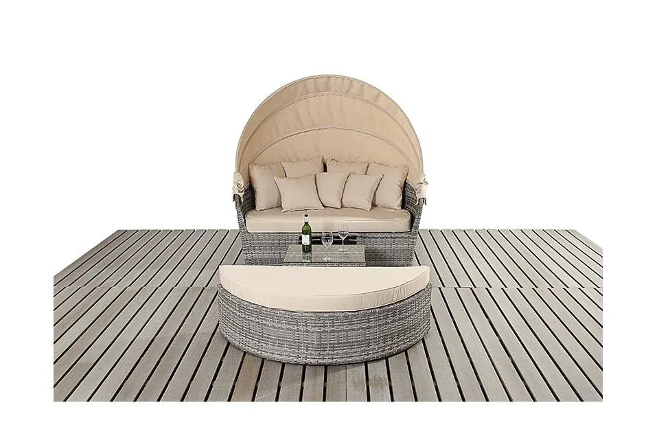 Round Rattan Sun Lounger Modern Architectural Alfresco Outdoor Living Australia