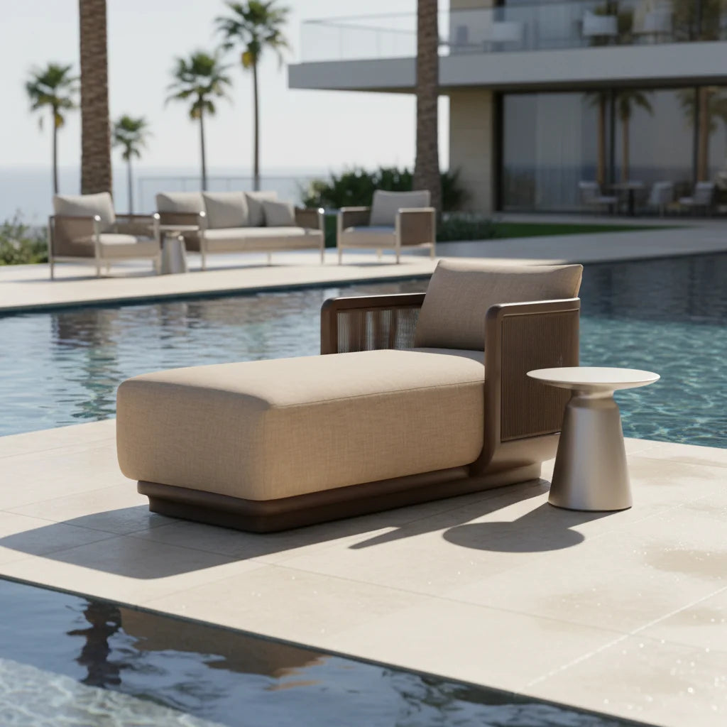 Custom Aluminum Sun Lounger Modern Rope Weave Alfresco Outdoor Living Australia