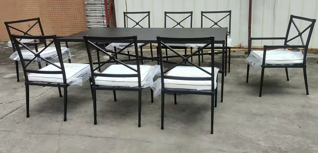 Outdoor Dining Set Cross Back Contemporary Alfresco Outdoor Living Australia