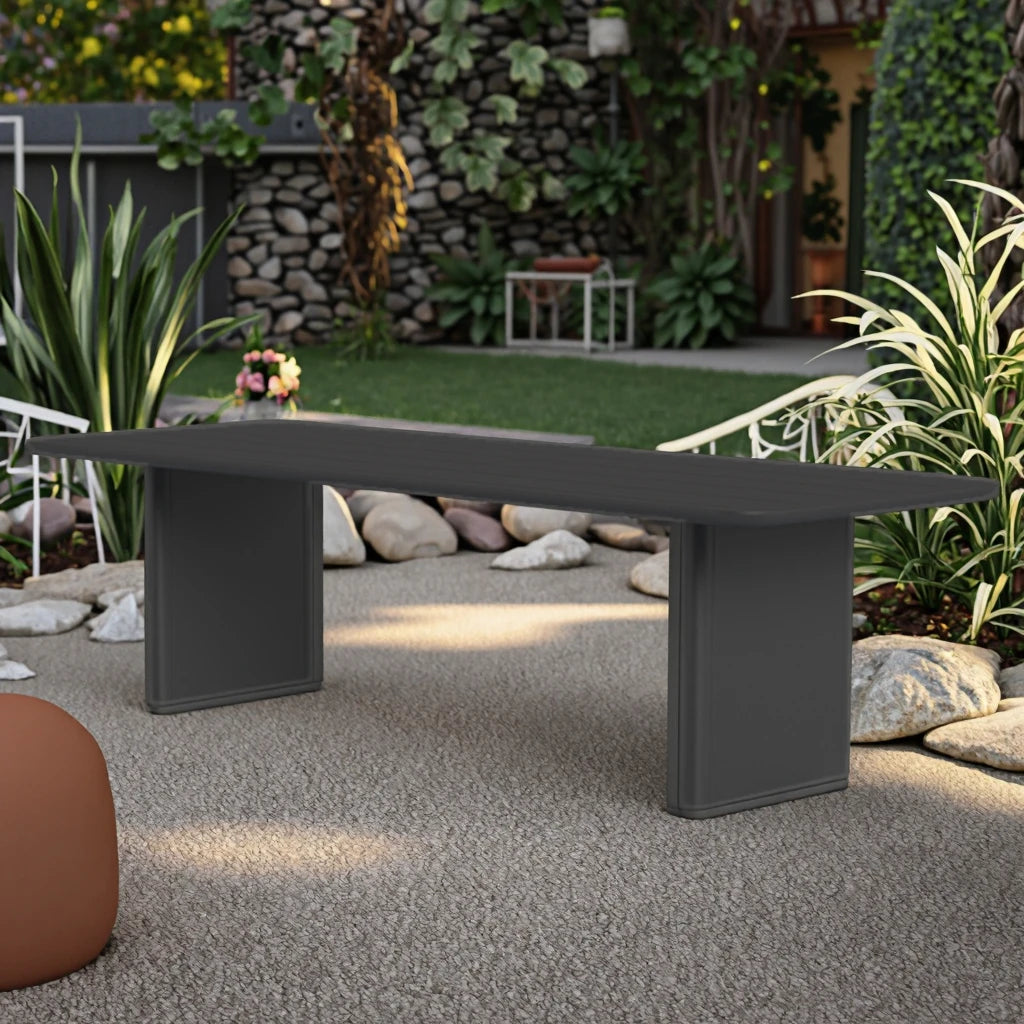 Extruded Aluminum Outdoor Dining Table Curved Frame Alfresco Outdoor Living Australia