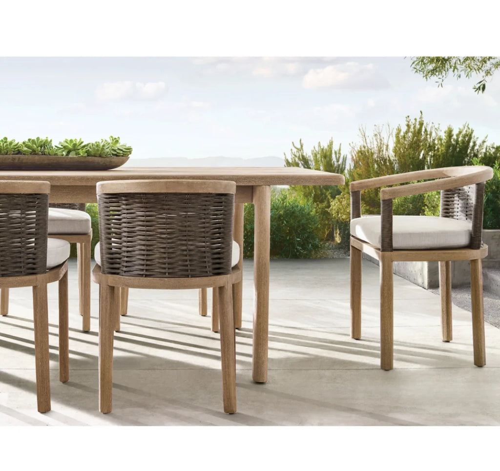 Designer Outdoor Furniture Teak Rattan Dining Set Contemporary Alfresco Outdoor Living Australia