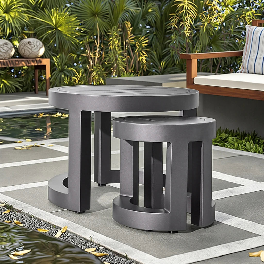 Designer Outdoor Side Table Minimalist Aluminum Alfresco Outdoor Living Australia