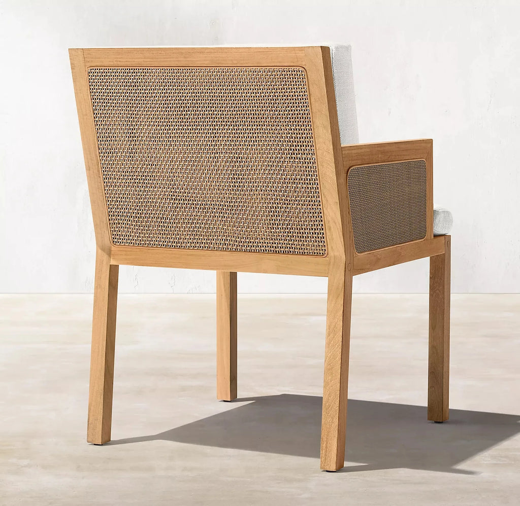 Teak Dining Set 6-Seater Woven Wicker Alfresco Outdoor Living Australia