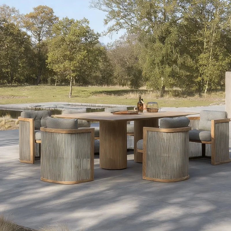 Custom Outdoor Furniture 6-Seater Teak Set Modern Alfresco Outdoor Living Australia