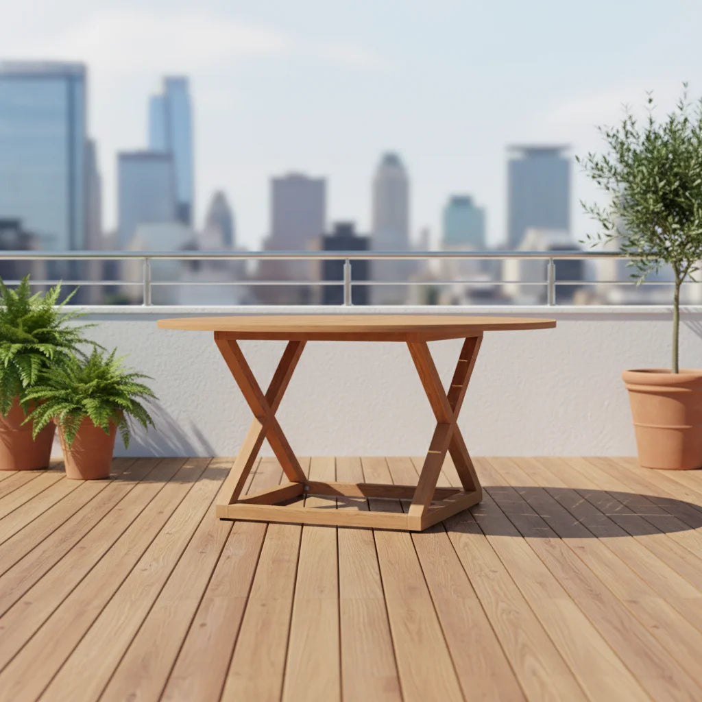 Solid Teak Outdoor Dining Table Foldable Alfresco Outdoor Living Australia