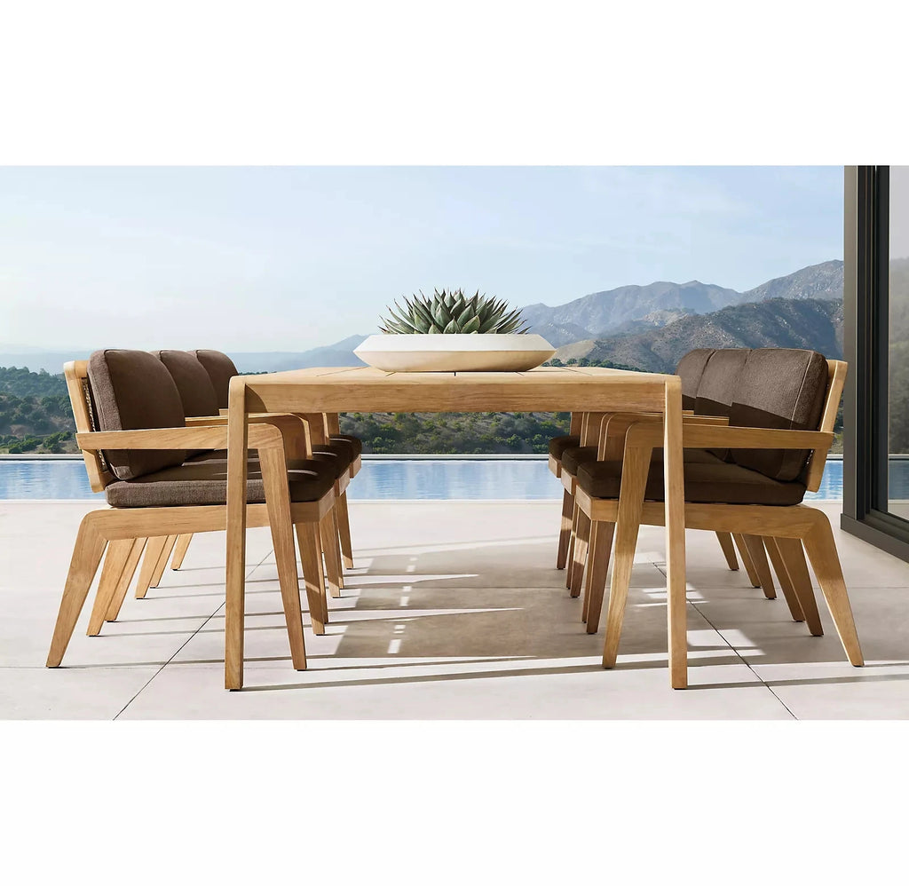 6-Seat Teak Rope Dining Set, Designer Outdoor Furniture, Alfresco Outdoor Living Australia