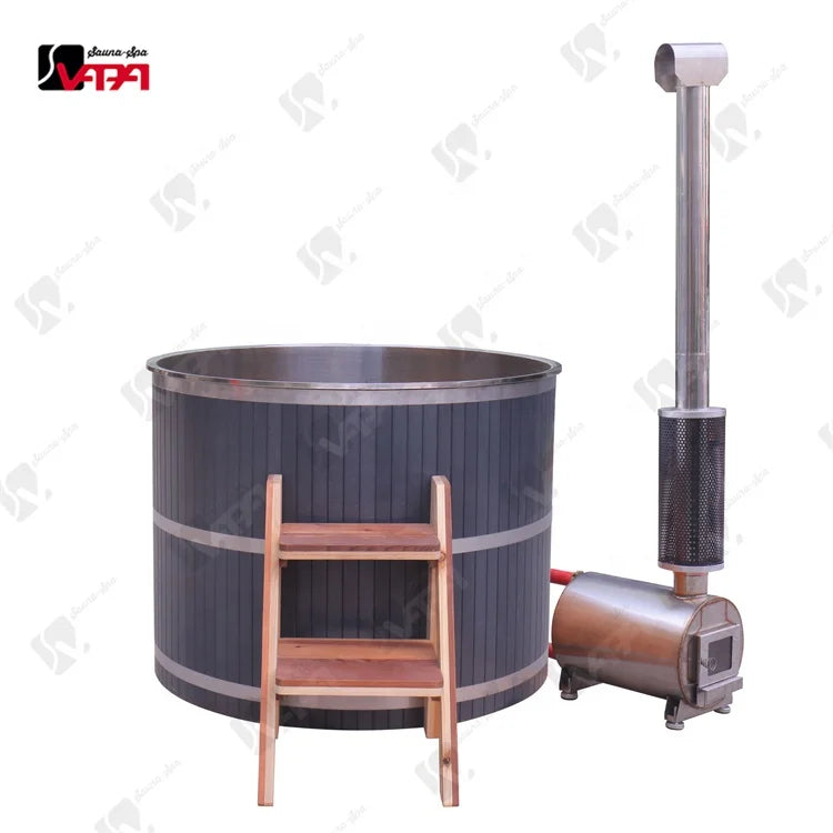 Custom Outdoor Hot Tub Wood-Fired Barrel Spa Architectural Round Alfresco Outdoor Living Australia