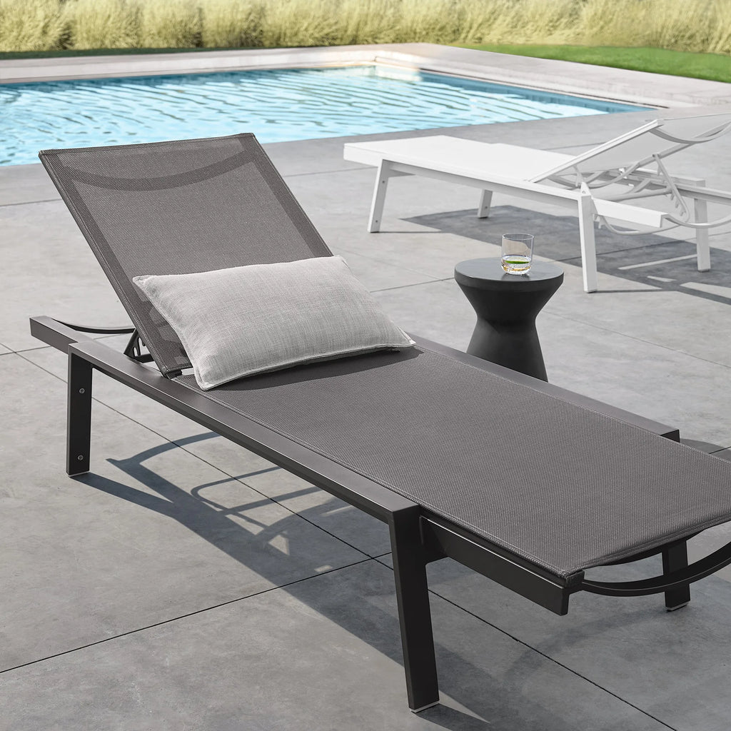 Contemporary Aluminium Outdoor Sun Lounger Minimalist Daybed Alfresco Outdoor Living