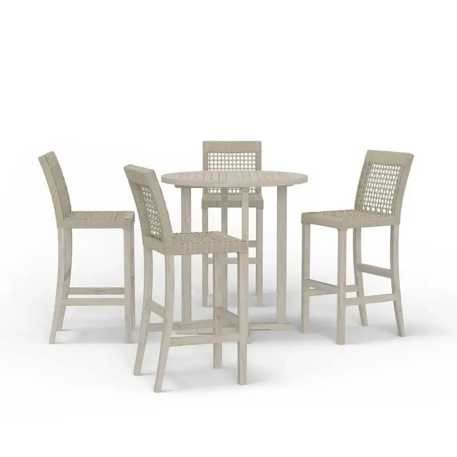Teak Outdoor Bar Stool Set Modern Sculptural Alfresco Outdoor Living Australia