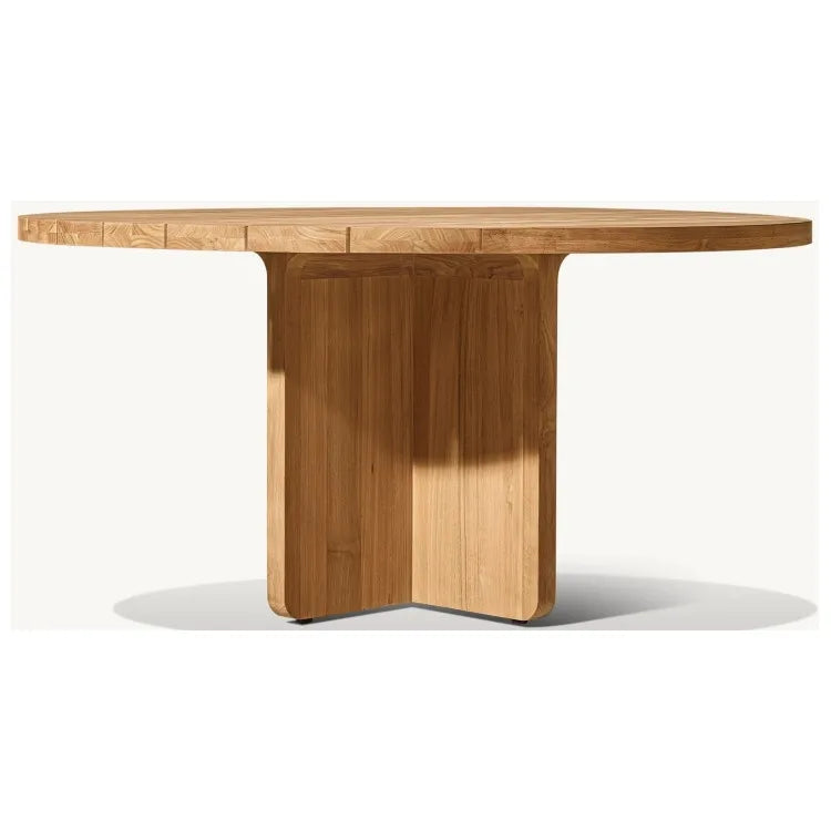 Teak Round Dining Table Solid Timber Alfresco Outdoor Living Australia