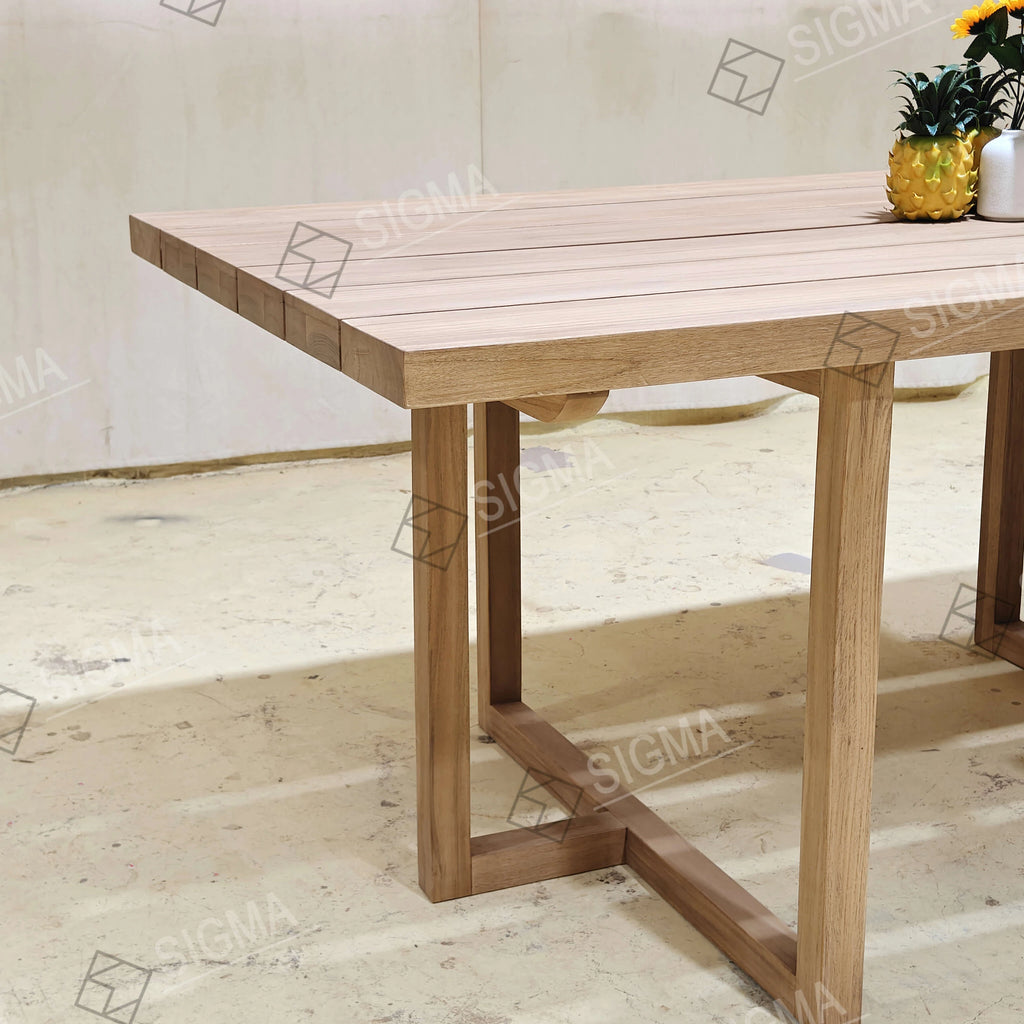 Custom Outdoor Furniture 6-Seater Teak Dining Set Alfresco Outdoor Living Australia