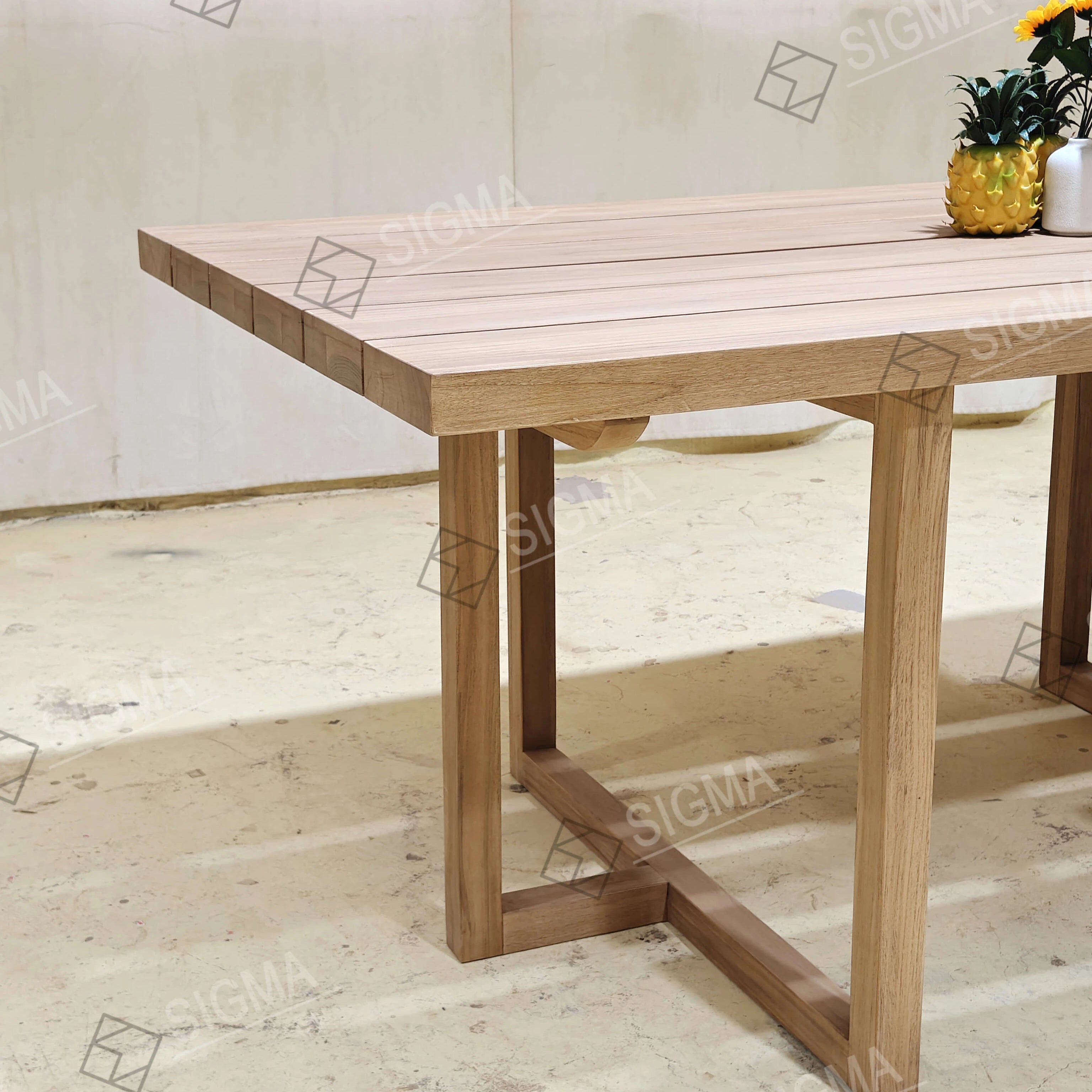 Custom Outdoor Furniture 6-Seater Teak Dining Set Alfresco Outdoor Living Australia