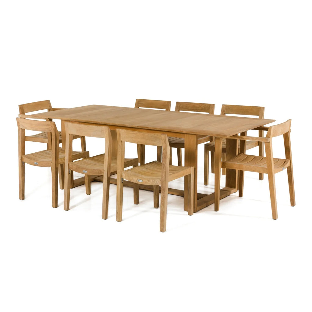Custom Teak Dining Set, Retractable, Alfresco Outdoor Living Australia