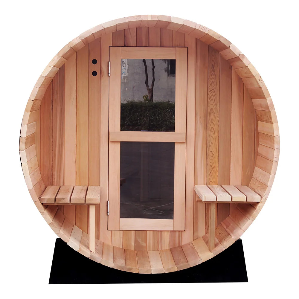 Custom Outdoor Barrel Sauna Red Cedar 1800x2400mm Alfresco Outdoor Living Australia