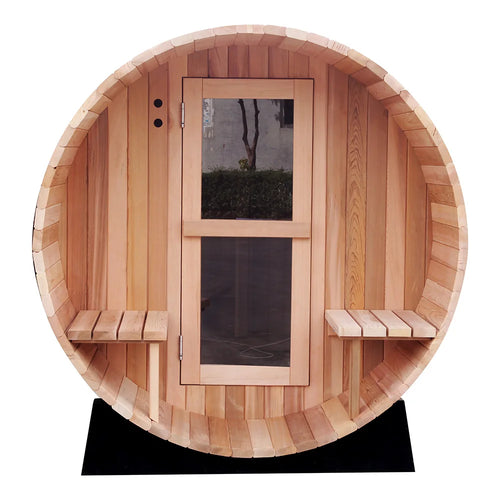Custom Outdoor Barrel Sauna Red Cedar 1800x2400mm Alfresco Outdoor Living Australia