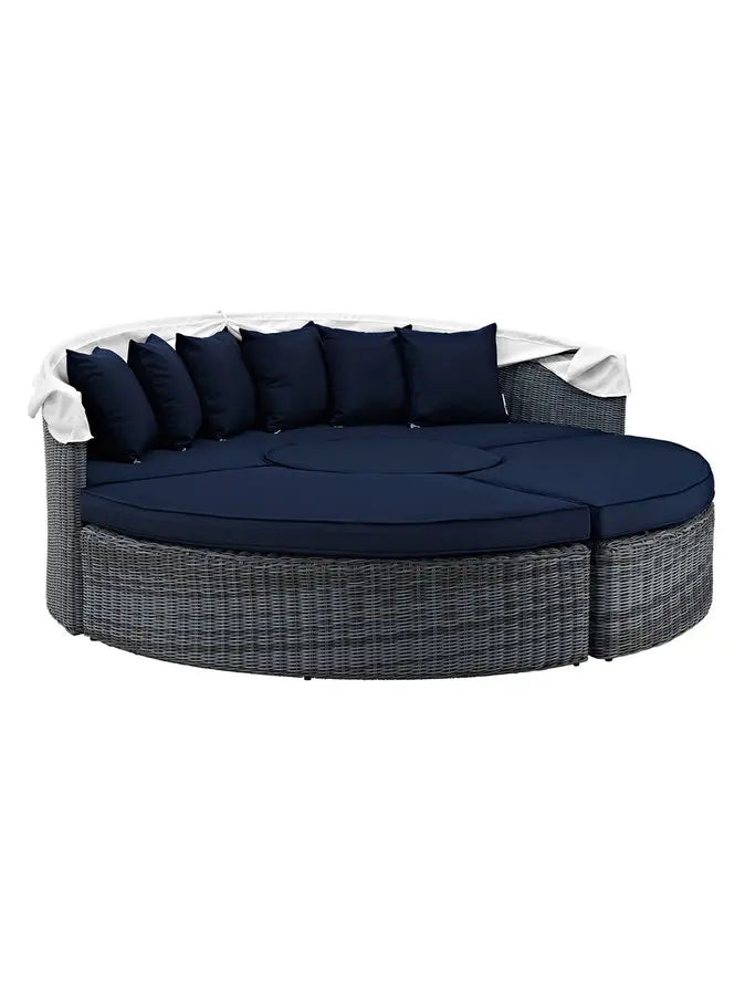 Designer Outdoor Furniture Sectional Daybed Rattan Canopy Alfresco Outdoor Living