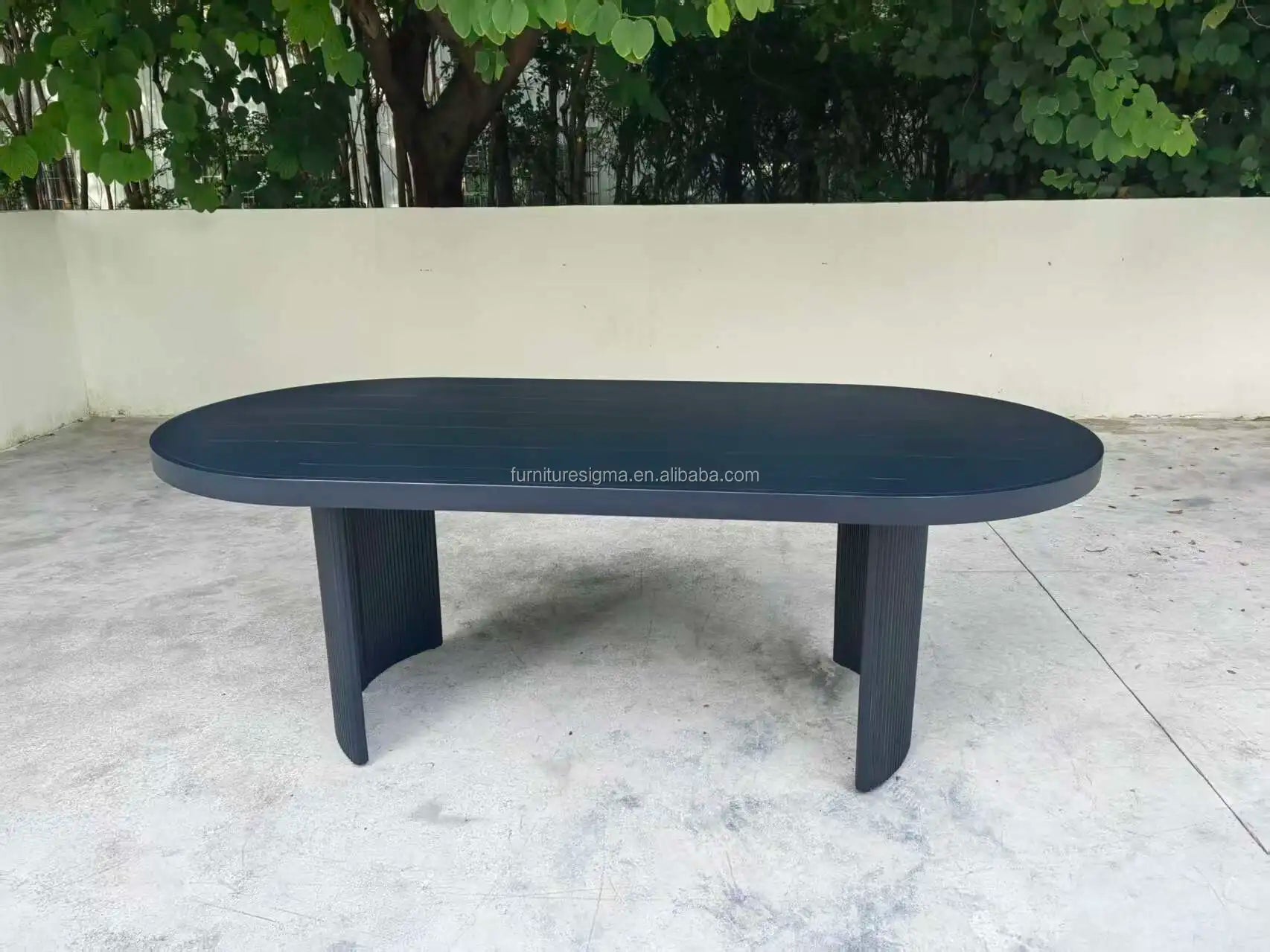 Custom Outdoor Dining Table Oval Aluminum Modern Alfresco Outdoor Living Australia