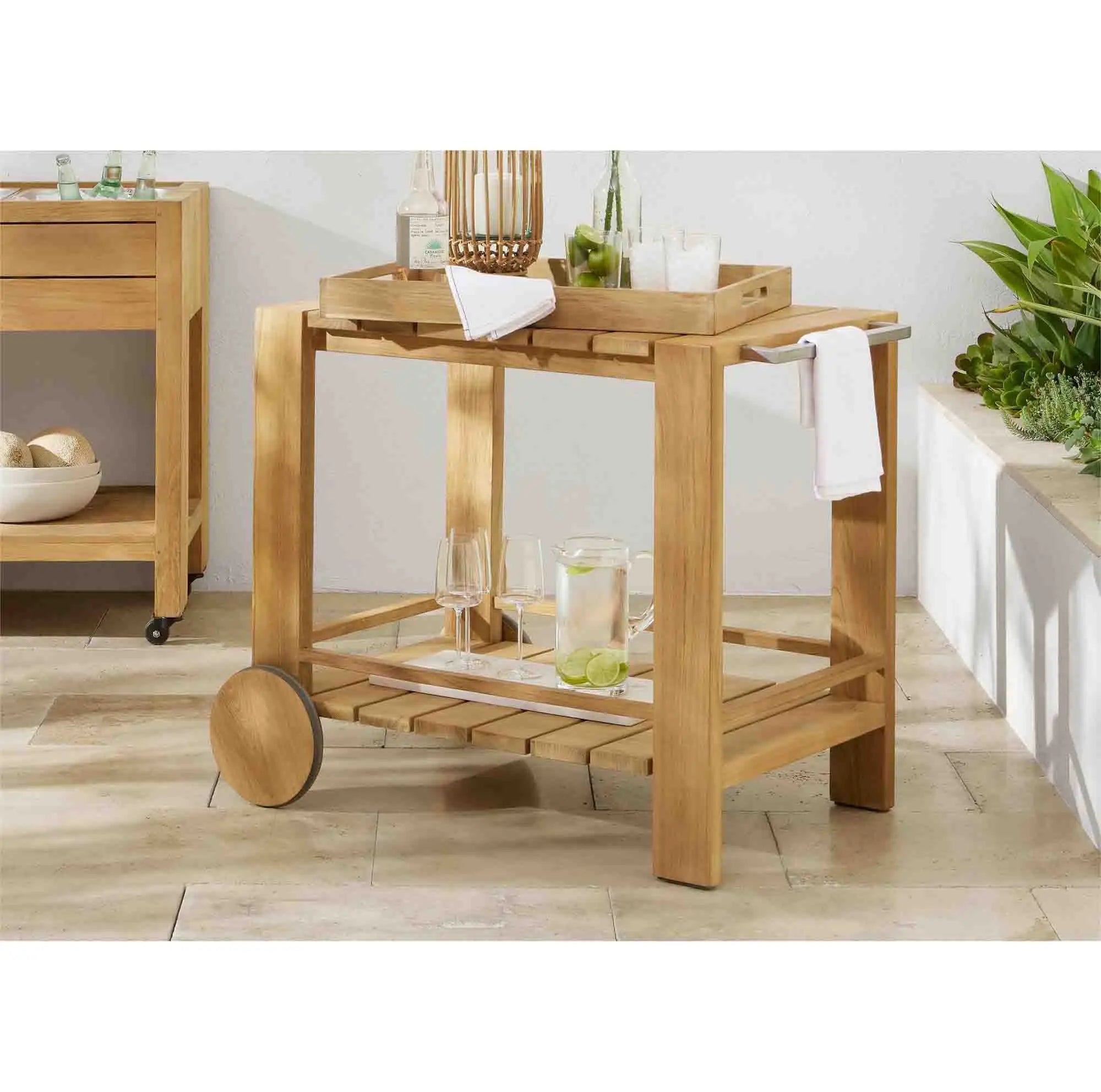 Custom Outdoor Furniture Teak Serving Trolley Traditional Alfresco Outdoor Living Australia