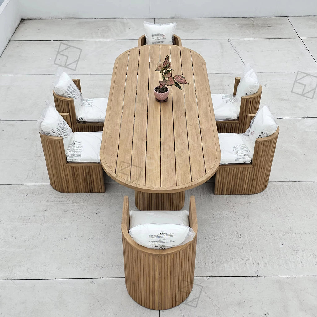 Custom Outdoor Furniture Teak Dining Set Modern Alfresco Living Australia
