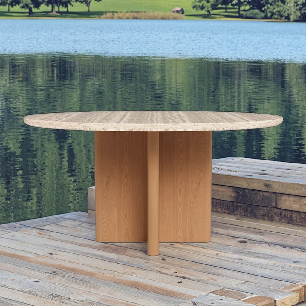Marble Teak Outdoor Dining Table Contemporary Alfresco Outdoor Living Australia