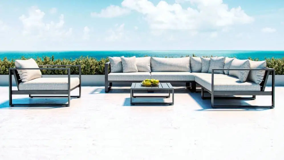 Custom Outdoor Sectional Sofa Minimalist Aluminium Alfresco Outdoor Living Australia