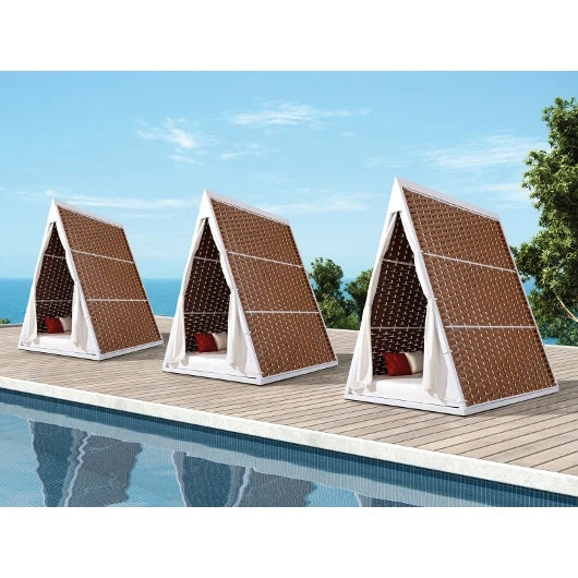 Triangle Day Bed Lounger Rattan Wicker Alfresco Outdoor Living Australia