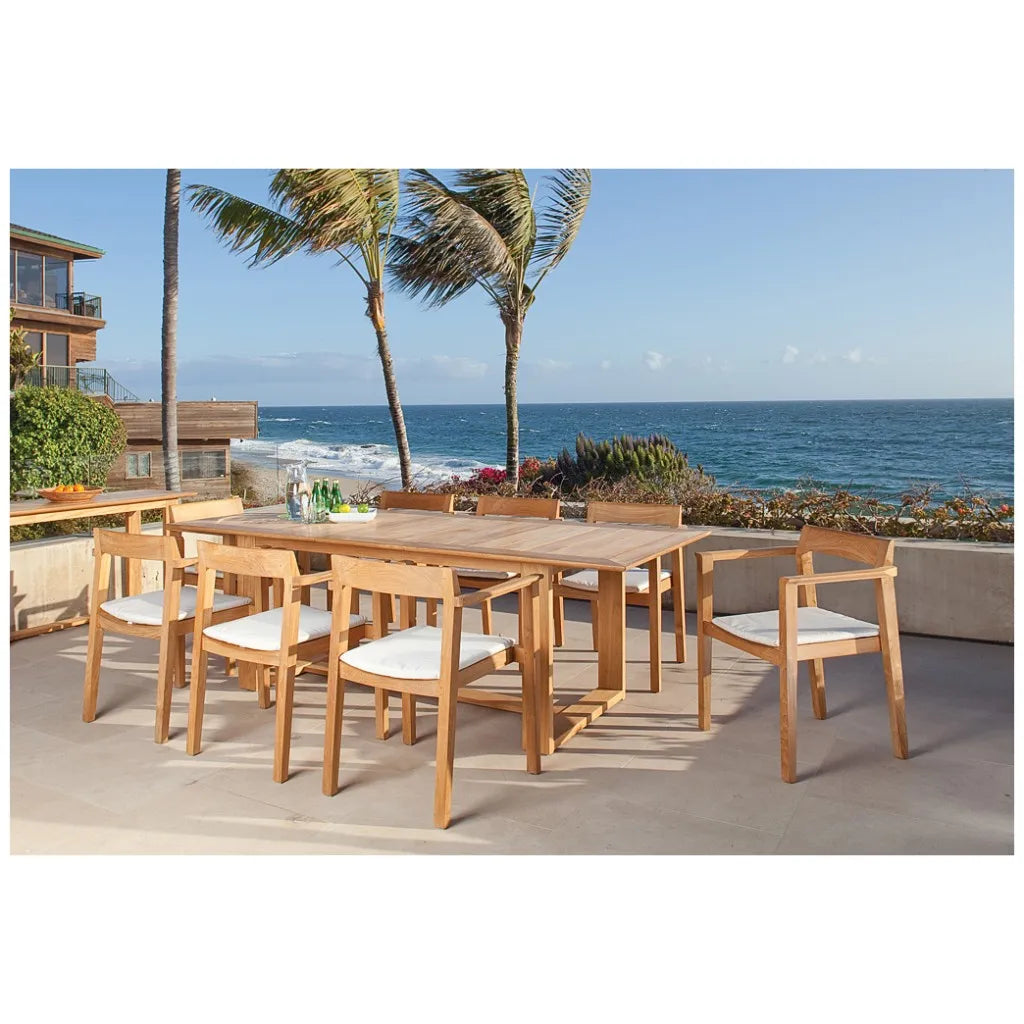Custom Teak Dining Set, Retractable, Alfresco Outdoor Living Australia