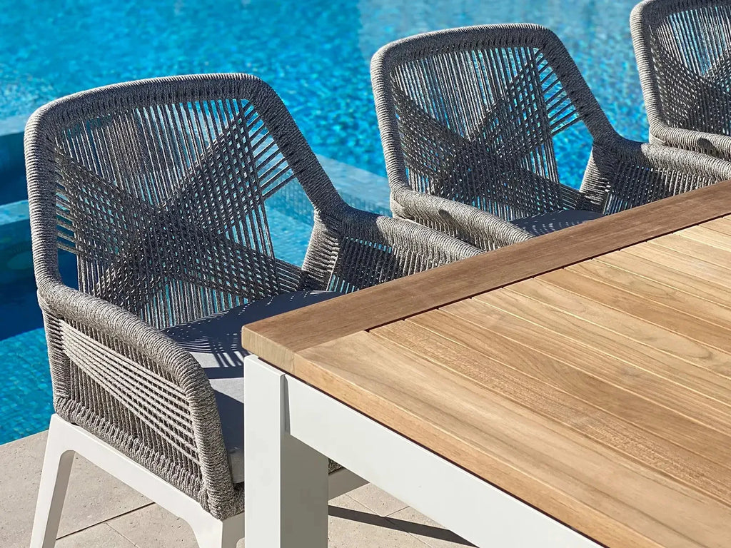 Outdoor Furniture Dining Set Teak and Aluminium Alfresco Outdoor Living