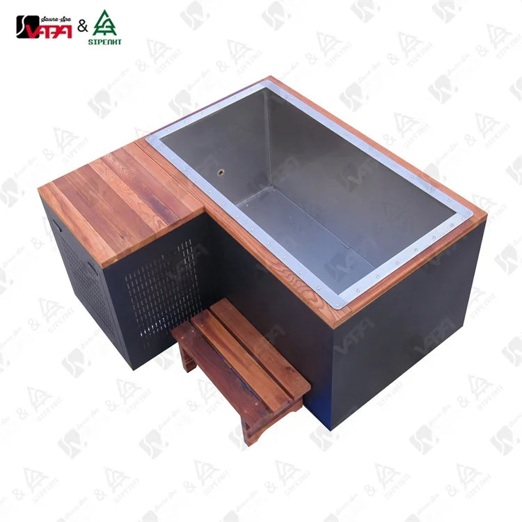 L-Shaped Alder Cold Plunge Tub Modern Alfresco Outdoor Living Australia