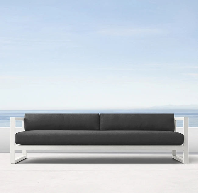 Modern Outdoor Modular Sofa Set White Aluminum Alfresco Outdoor Living Australia