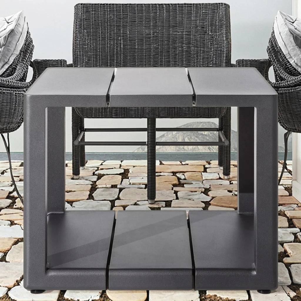 Square Aluminum Side Table Contemporary Custom Alfresco Outdoor Living