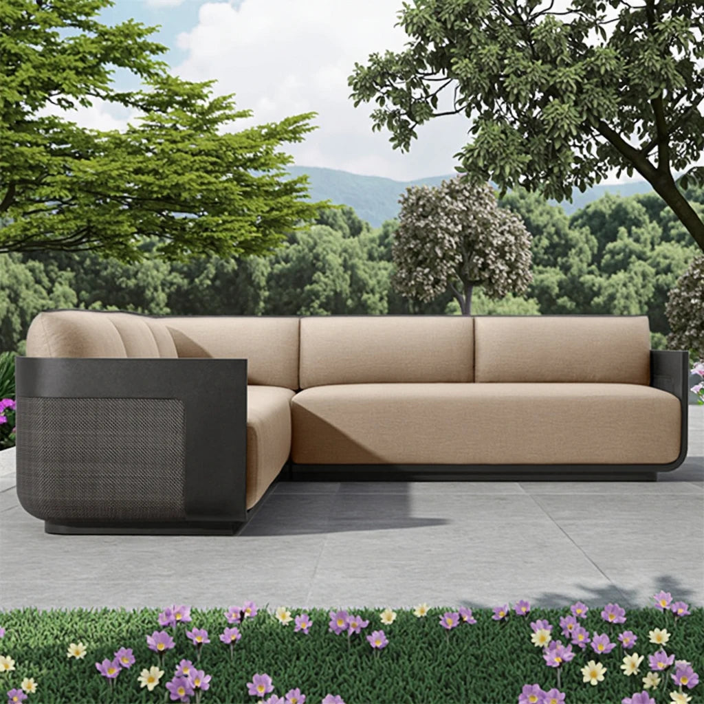 L-Shape Sectional Sofa Custom Outdoor Furniture Modern Alfresco Outdoor Living Australia