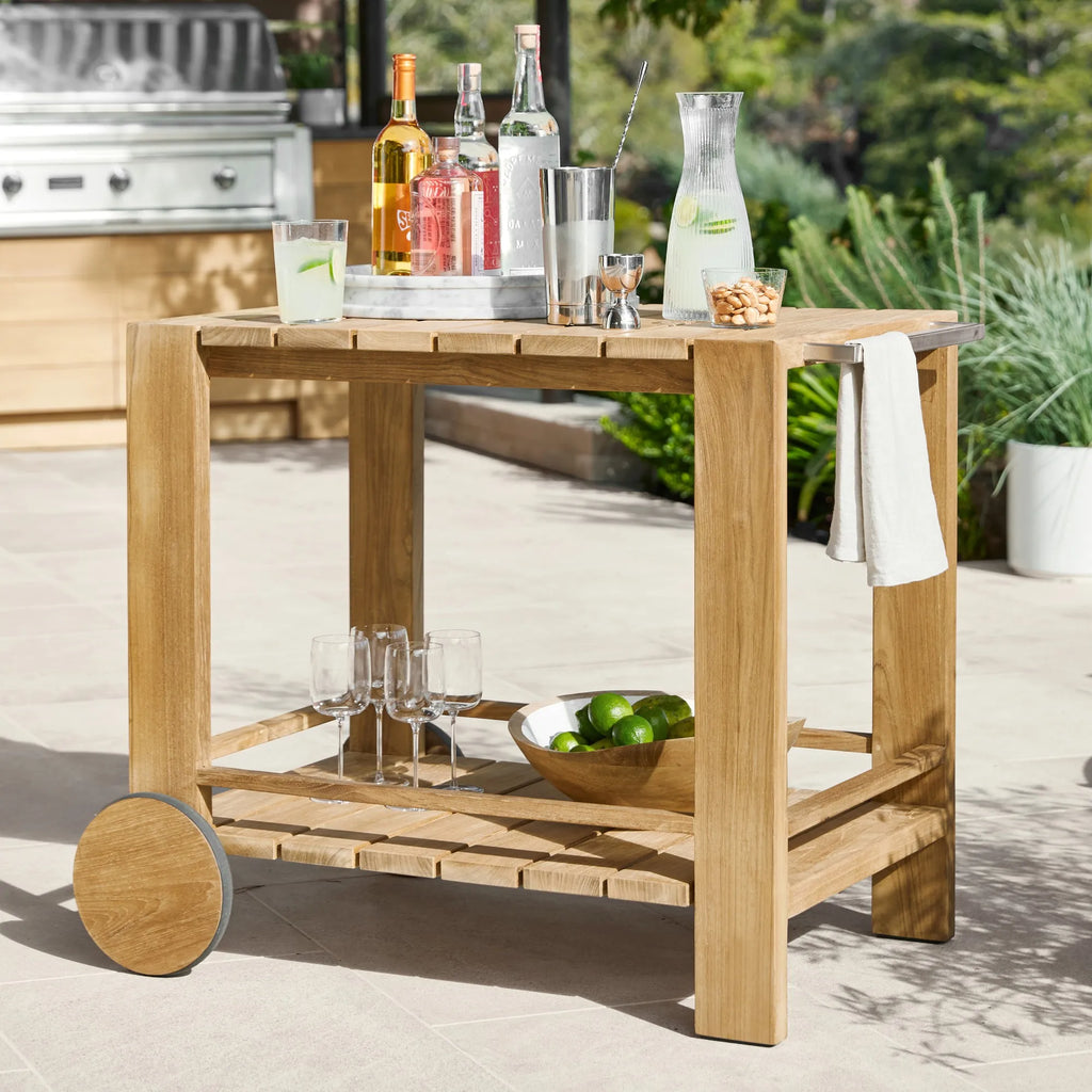 Custom Outdoor Furniture Teak Serving Trolley Traditional Alfresco Outdoor Living Australia