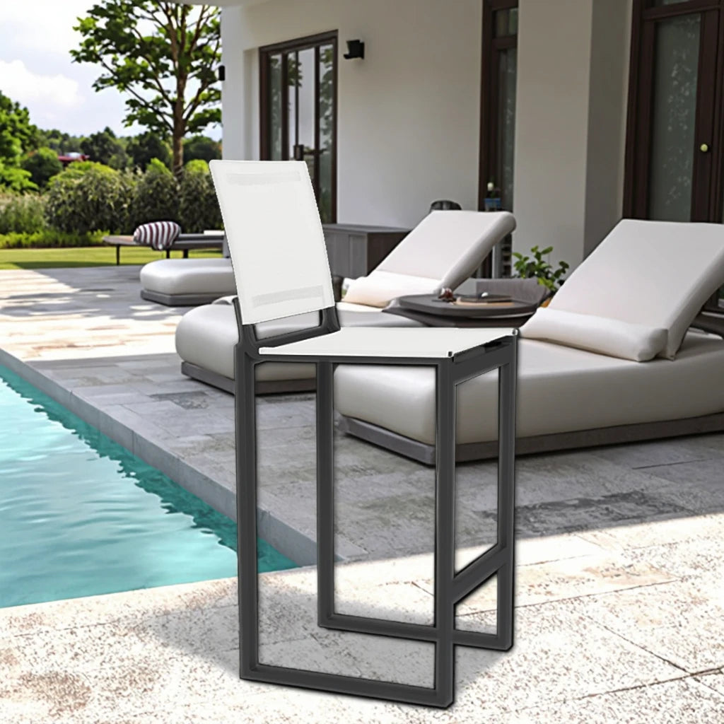 Modern Aluminum High Seat Outdoor Bar Chair, Alfresco Outdoor Living Australia