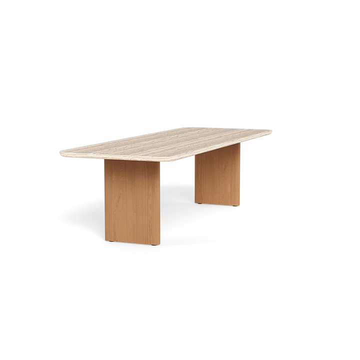 Solid Teak Outdoor Dining Table Modern Sculptural Alfresco Outdoor Living Australia