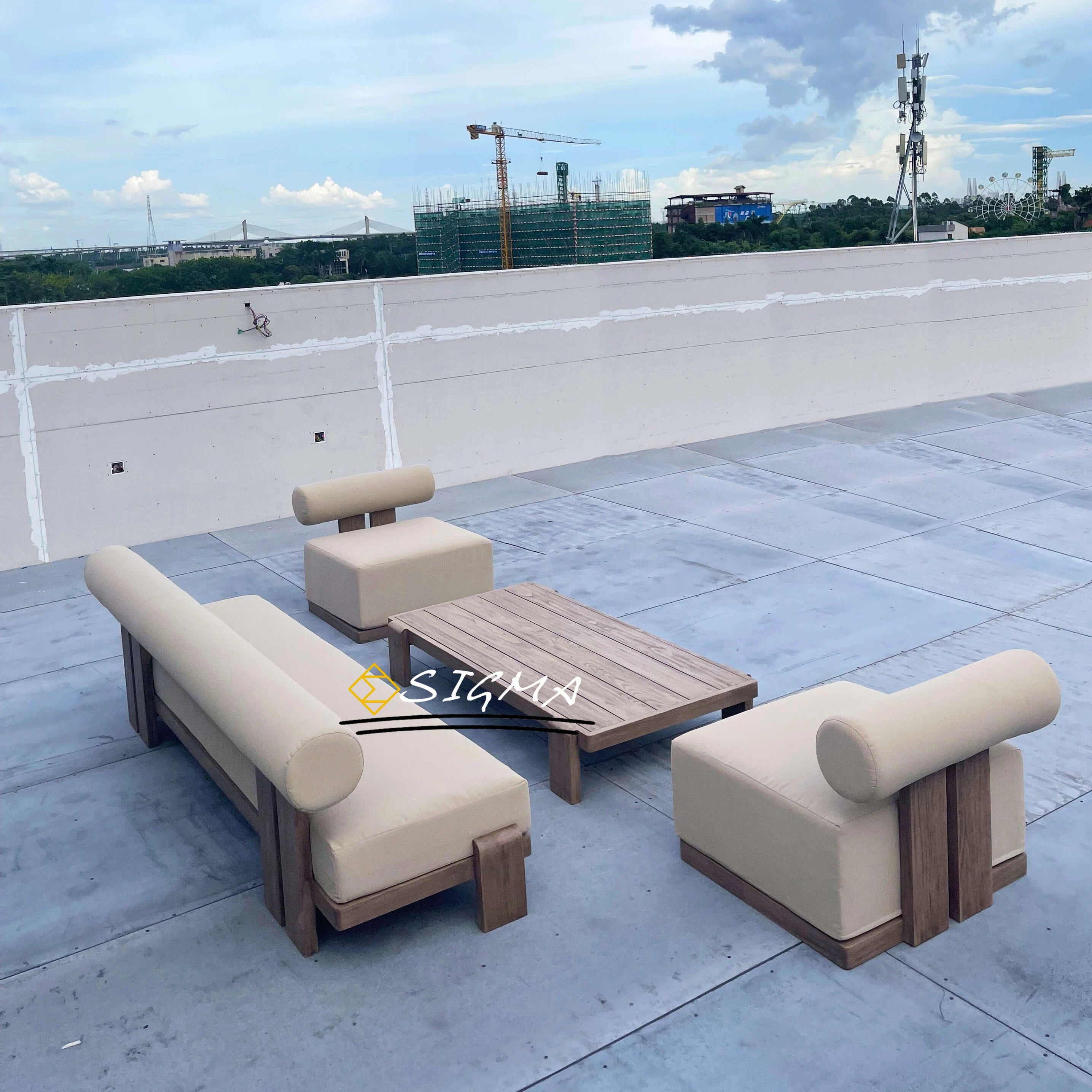 Custom Modular Teak Sofa Set Contemporary Alfresco Outdoor Living Australia