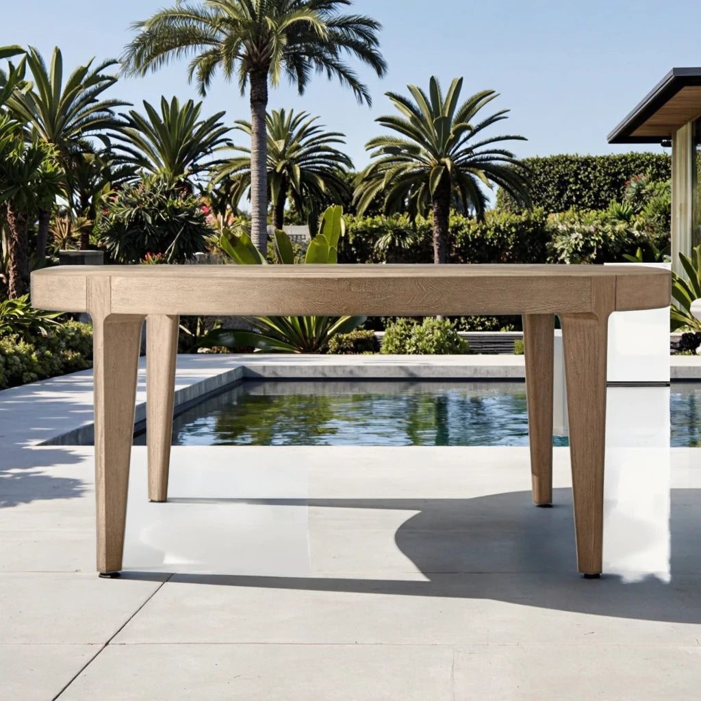 Custom Teak Dining Table Round Contemporary Alfresco Outdoor Living Australia