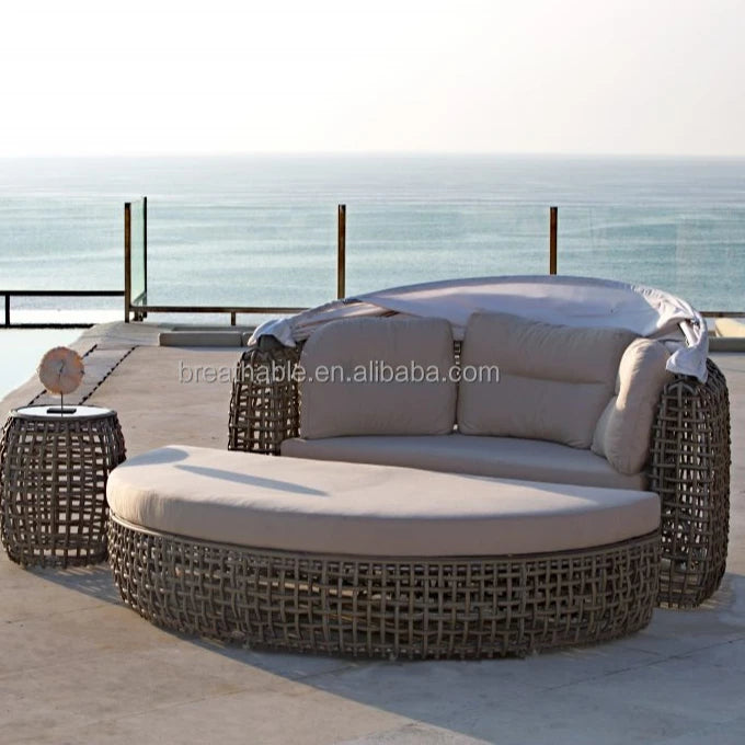 Custom Rattan Canopy Bed Round Daybed Luxury Alfresco Outdoor Living Australia