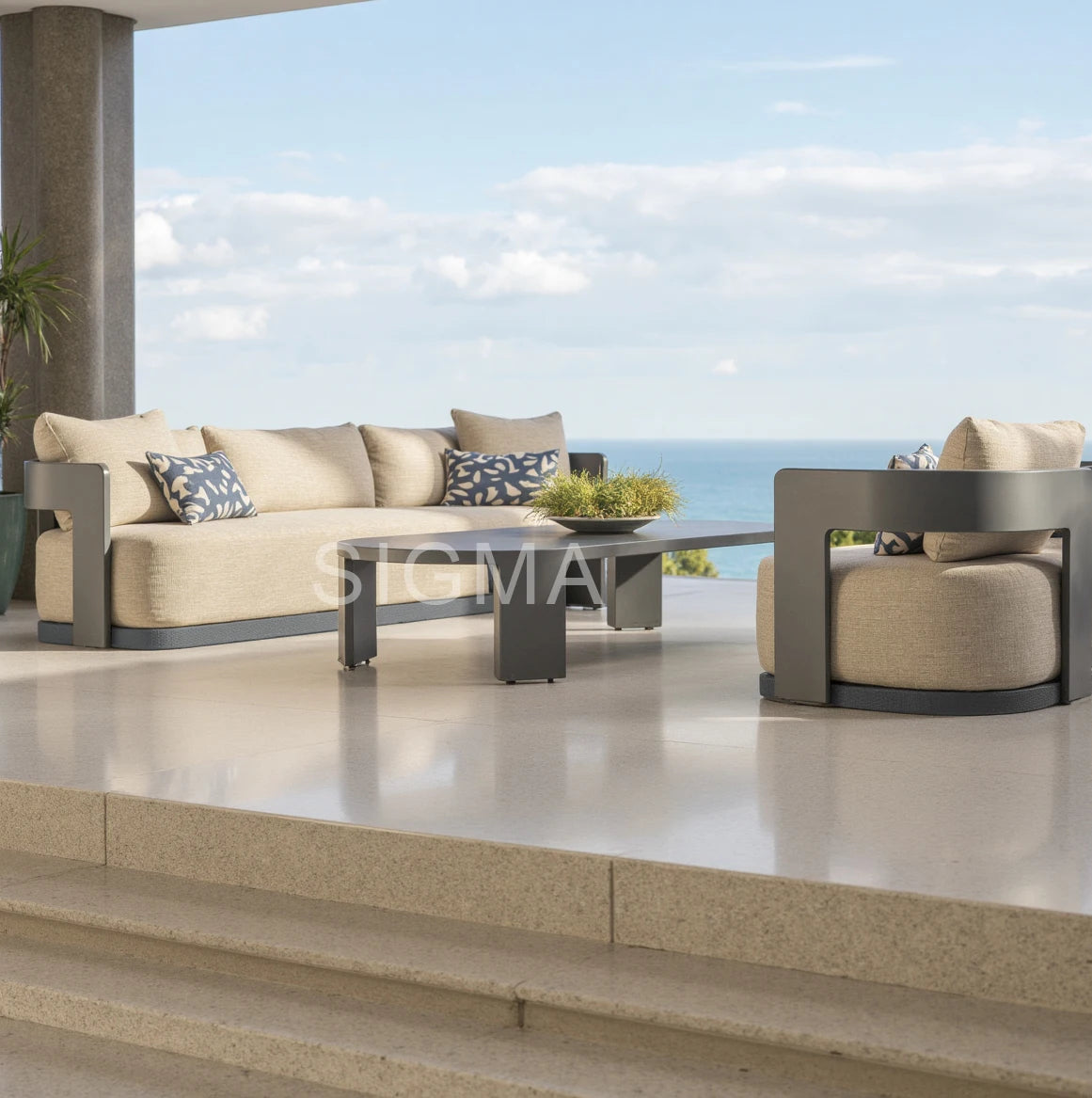 Custom Outdoor Furniture Sofa Modern Aluminum Alfresco Outdoor Living Australia