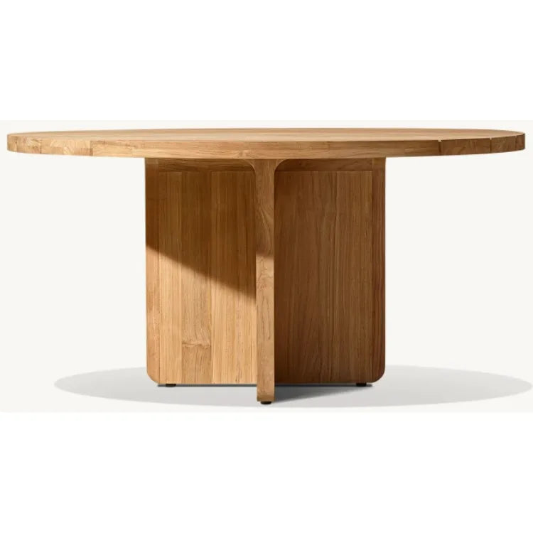 Teak Round Dining Table Solid Timber Alfresco Outdoor Living Australia