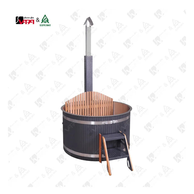 1.5m Round Outdoor Sauna Tub 4-Person Cedar Alfresco Outdoor Living Australia