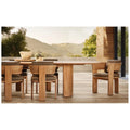 Teak Extension Dining Set Outdoor Furniture Sculptural Timber Design Alfresco Outdoor Living