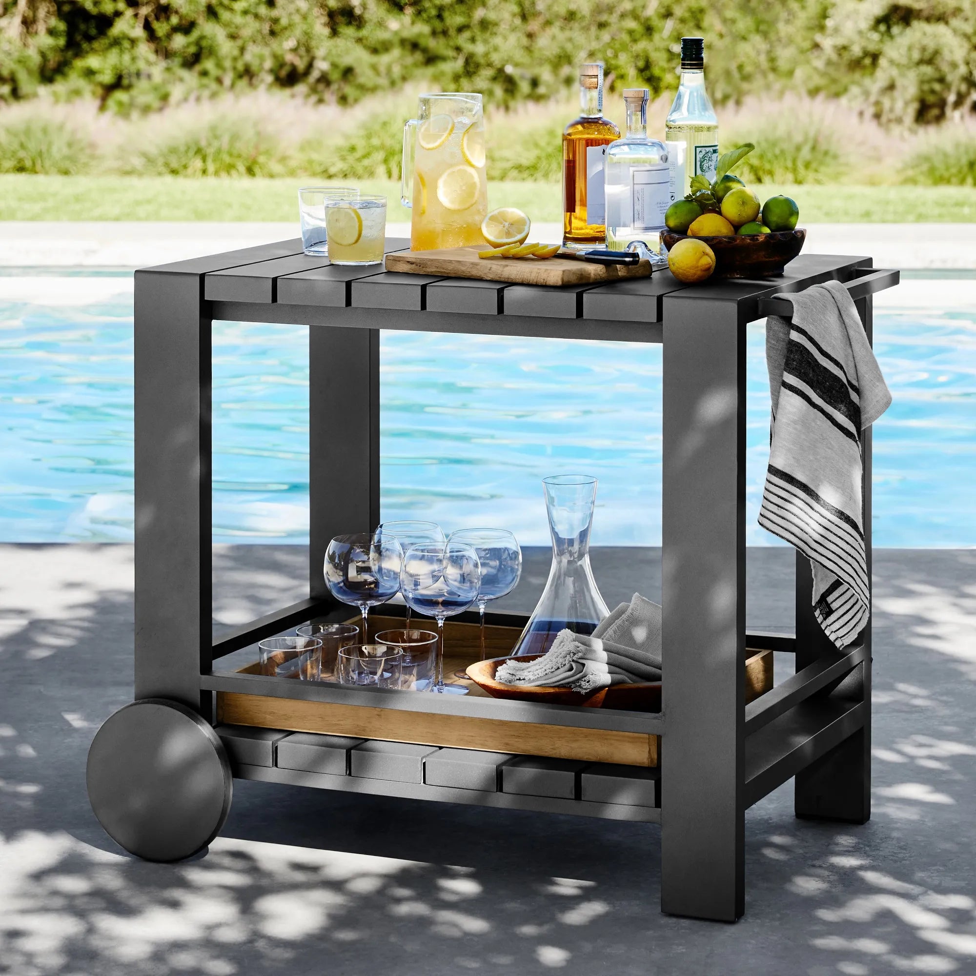Mobile Bar Cart Aluminium Food Cart Contemporary Alfresco Outdoor Living Australia